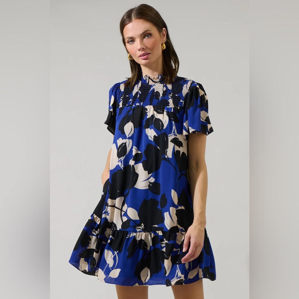 Sugarlips Curve Anthem Floral Yare Short Sleeve Mini Dress